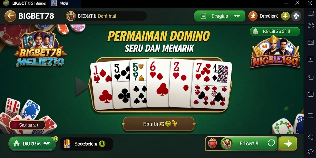 Tampilan gameplay menarik dari BIGBET78 saat bermain Domino.