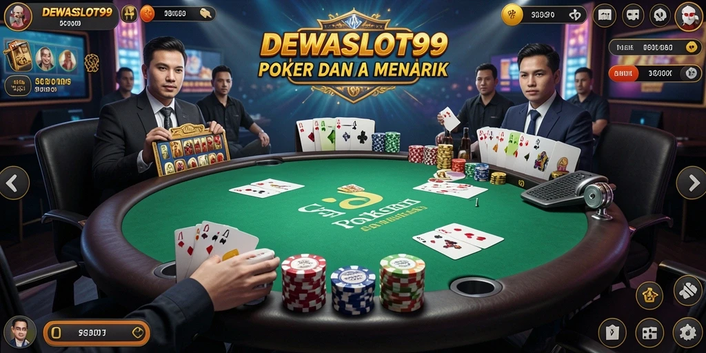 Screenshot gameplay DEWASLOT99 menampilkan aksi seru permainan Poker.