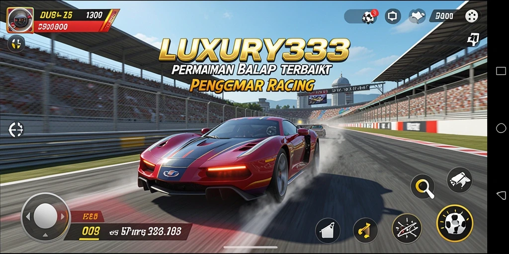 Gameplay seru LUXURY333 yang menampilkan aksi balap mendebarkan.