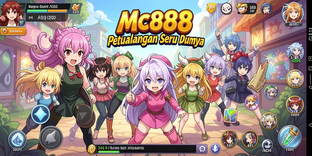 Tampilan gameplay MC888 yang penuh aksi dan karakter anime