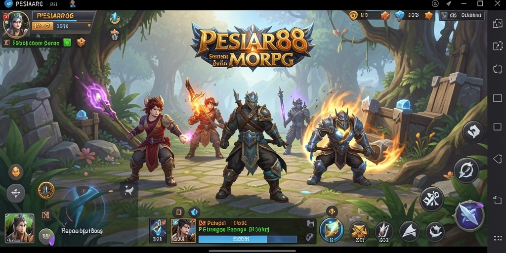 Cuplikan gameplay PESIAR88 dengan pertarungan seru dan eksplorasi dunia.