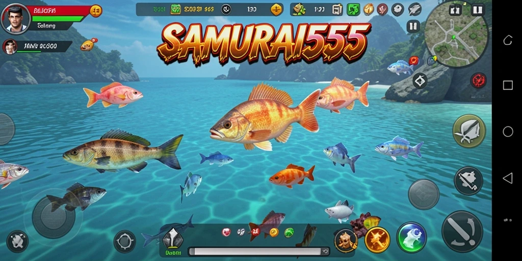 Gameplay menarik dalam SAMURAI555 dengan aksi Tembak Ikan yang seru.